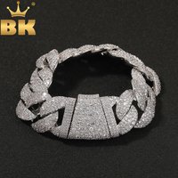 THE BLING KING 24mm Irregular CZ Heavy Bubble Cuban Necklace Micro Paved Out Cubic Zirconia HipHop Jewelry For Party Gift