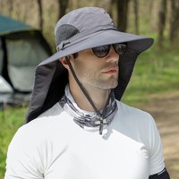 60-65cm Big Head Unisex Men Women Fisherman Hat Fat Man Big Number Neck Protector Face Shading Sunscreen Hat