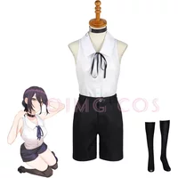 2026 New Reze Cosplay Costume Chainsaw Man Outfits Blue Suit Shirt Tie Short Neck Ring Women Anime Uniform Halloween