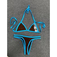 2025 summer new bikini swimsuit split swimsuit women's two-piece set solid color ins underwear y2k