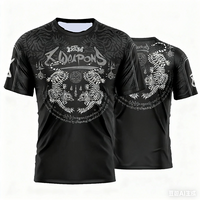 AliExpress NONE 2025 Men s Casual Short Sleeve Sports Top with Muay Thai Design Soft Breathable Crewneck T Shirt for Sports Running Cycling