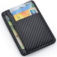 Men's Slim Minimalist Front Pocket Wallets Credit Card Holder Portable Leather Wallets