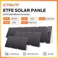 CTOLITY 21W 36W 54W Flexible Solar Panel Portable Folding Bag 22% Efficiency Energy Storage Supply USB Type-C For Power Station