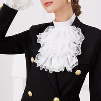 Multiuse Lace Jabot Collar Vintage Victorian Costume Collar Cosplay Accessory Decorative Neck Collar for Stage Perfomers
