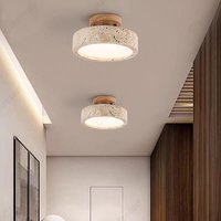 Retro i Prosta Żółta Lampa Sufitowa LED w Stylu Jaskini do Salonu, Korytarza, Ganku, Oświetlenie Przejścia, Lampy 220V
