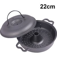 Cast Iron Roasted Sweet Potato Pan with Lid Garlic Roaster Garlic Baker for Picnic Camping Patio Backyard Cooking