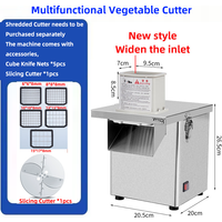 LX EVEC Commercial Electric Vegetable Cube Cutting Machine Fruit Slicer Cutting Strip Dice Food Processor With 5 Blades