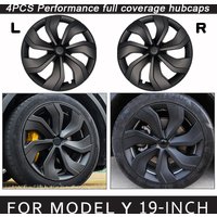 4PCS Hub Cap for Tesla Model Y 19-Inch Wheel Cap Performance Replacement Automobile Full Rim Cover Hubcap Accessories 2019-2024