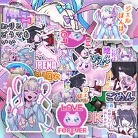 Anchor girl game stickers cute girl manga pixel style stickers for DIY decoration of various accessories