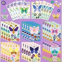 8/16/24 PCS Butterfly Face Changing Stickers Cartoon Cute Make A Face DIY Decals for Journal Scrapbook Phone Gift