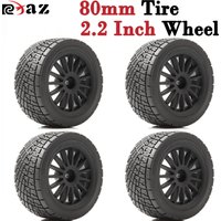 4PCS 80MM Rally Rubber Tires Wheel Rim Set Compatible for HPI WR8 1/10 HSP 94177 Off-road RC Car