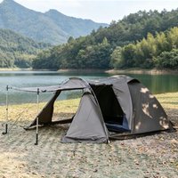 Outdoor Two Person Tunnel Tent Flame Retardant Rainstorm Proof Tent with Snow Skirt All Seasons Camping Wind Proof Warm Tent