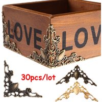 30Pcs Metal Angle Corner Brackets Gold Bronze 40mm Notebook Cover for Menus Photo Frame Furniture Decorative Protector