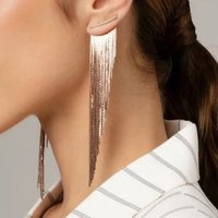 Fashion Gold/Silver Plated Tassels Earrings For Women Statement Long Chain Earrings Women Wedding Party Banquet Jewelry Gift