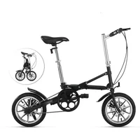 AliExpress NONE 14 Inch One Second Folding Bicycle Ultra Light Small Adult Student Variable Speed Bicycle To Go To School Work Scooter