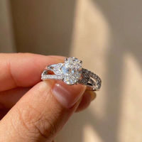 925 Sterling Silve Simple Versatile Design Oval Women Ring for Wedding Party Accessories Shiny CZ Elegant Engagement Jewelry