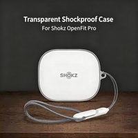 Clear Case for Shokz OpenFit Pro Earbuds Soft TPU Transparent Slim Protective Cover with Lanyard Shockproof Anti-Scratch