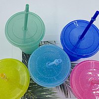 480/700ML Sequin Glitter Straw Cup Plastic Cup with Lids and Straws Reusable Coffee Cups Mugs Bubble Tea Cup Party Bar Drinkware