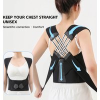 1pc Black Posture Corrector Brace for Women Breathable Elastic Back Posture Correction Belt Adjustable Shoulder for Students