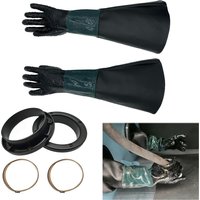 18" Rubber Sandblaster Cabinet Gloves Blasting Cabinet Gloves and Accessories for Sandblast Cabinets Safety Glove with O Rings