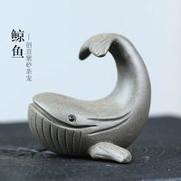 Yixing Zisha Tea Pet Whale Ornament Teapot Lid Holder Pen Stand Sculpture Tea Set Accessories Ceramic Can Raise Goldfish