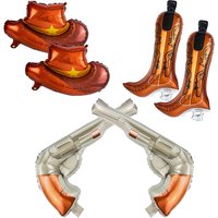2pcs Cowboy Party Foil Balloon Cowboy Boots,Cowboy Hats,Revolver balloons Cow Inflatable Toys Cowboy Birthday Party Decoration