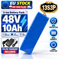 48V 10Ah 13S3P 18650 Lithium-Ionen-Akku mit XT60+DC und BMS, 54,6V Ladegerät im Lieferumfang, für E-Bike und E-Scooter, EU-Lager, Versand aus Polen, schnelle Lieferung