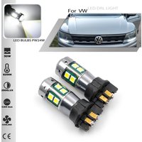 2pcs Canbus PW24W PWY24W LED Bulbs For VW MK7 Golf CC 2013- Turn Signal Light Daytime Running Light DRL White Yellow