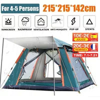 Outdoor Camping Automatic Tents Double Layer Waterproof Camping Hiking Tent Outdoor Large Family Tents 4-5 People Throw Tent