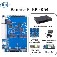 Banana PI BPI-R64 Set MT7615 Module MediaTek MT7622 8G eMMC flash 1G DDR3 Support POE 4G Module Raspberry Orange Pi