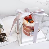 5Pcs Transparent Empty Gift Box 4inch Toy Present Display Box Teddy Bear Rose Flower Gifts Box Wedding Birthday Dessert Cake Box