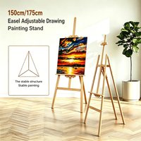 1.5M/1.75M Easel Stand Studio Easel Adjustable Drawing Painting Holder Folding Art Stand for Wedding Wooden A-Frame Display Drawing Board for Painting image 4