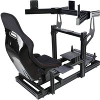 Sim Racing Simulator Cockpit Seat Gaming Steering Wheel and Pedals G-Force Dynamic Driving Aluminum Profile Rig Simulator