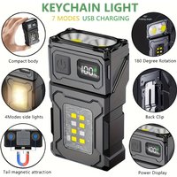 Mini Rechargeable LED Pocket Flashlight Portable Side COB Torch with Clip Tail Magnet Light Super Bright Outdoor Camping Lantern