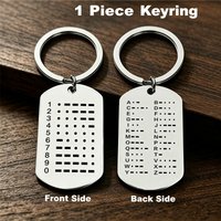 1pc Morse Code Guide Survival Keychain, Educational Emergency Communication Pendant, Double-Sided Ham Radio Keyring