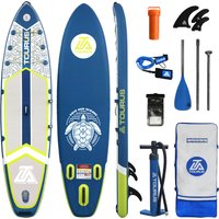 All Round Inflatable Stand Up Paddle Board with Adjustable Aluminum Paddle Complete Set for River Lake Ocean Surfing Fishing