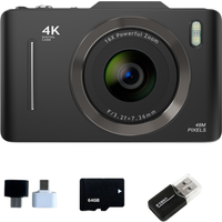 2,8" Digitalkamera mit 64G Karte, 48MP, 16x Zoom, HD-Video, Selfie-Timer, Schülerkamera, USB, für Kinder, Schüler oder Reisen