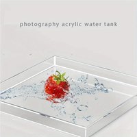 High Transparent 5mm Acrylic Water Tank Shallow Sink Photo Studio Kit Tabletop Shooting Props Cosmetics Storage Tray Background