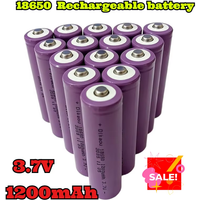 18650 Battery 3.7v Lithium Rechargeable 1200mAh Capacity Li-ion Rechargeable Battery for Flashlight Torch Battery+Charger