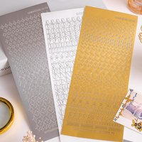 1 Pcs Waterproof Durable Korean Golden Silver English Letter Digital Stickers diy Label for Photos Albums Decoration
