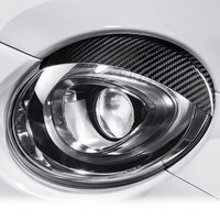 For FIAT 500 For Abarth 595 Real Dry Carbon Fiber 2016-2023 Exterior Headlight Headlamp Eyebrow Bezel Protection Modification