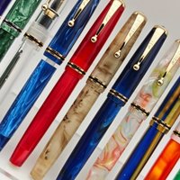 ADMOK 28 Classic Acrylic Fountain Pen No.6 Bock Schmidt EF/F/M Nib Press Button Filling Ink Pen for Calligraphy Business Gift