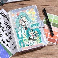 Vocaloid Hatsune Miku Glitter Laser Binder Notebook Anime Journal Planner Student Stationery School Supplies For Anime Fans Gift