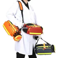 Emergency Medical Pouch First Aid Kit Waterproof Waist Crossbody Life Monitoring Single Soldier Disposal Color Code Indication