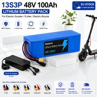48-V-Batterie, 100 Ah, 13S3P, 18650, Lithium-Akkupack, intelligentes BMS, 54,6-V-Ladegerät, Elektroroller, E-Bike, EU-Lager, schneller Versand.