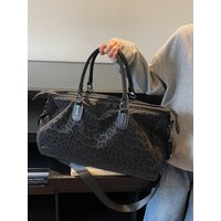 Ladies Large Capacity Travel Bag Fashionable Checkered Print Waterproof Handbag for Short Business Trips And Outings