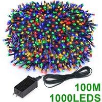Guirlande lumineuse LED de Noël 2026, décoration du Nouvel An, blanc/chaud/RGB, étanche, pour rideaux, mariages et fêtes