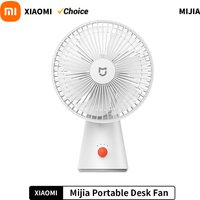 XIAOMI Mijia Portable Desk Fan USB Rechargeable Handheld Mini Electric Fans Cordless Air Cooling Small Fan 4 Gears Speed