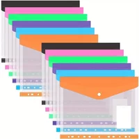 Document Pouch With Snap Button Label Transparent Plastic Expandable Binder Pocket Envelopes For 2 3 4 Ring Folder