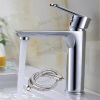 Household Water Mixer Wash Basin Faucet Hot and Cold Deck Mounted Single Handle Single Hole Water Tap for Kitchen and Bathroom